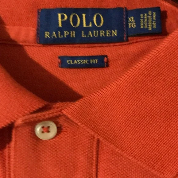 Polo Ralph Lauren Orange Classic Fit Polo Shirt Size XL - Picture 4 of 5